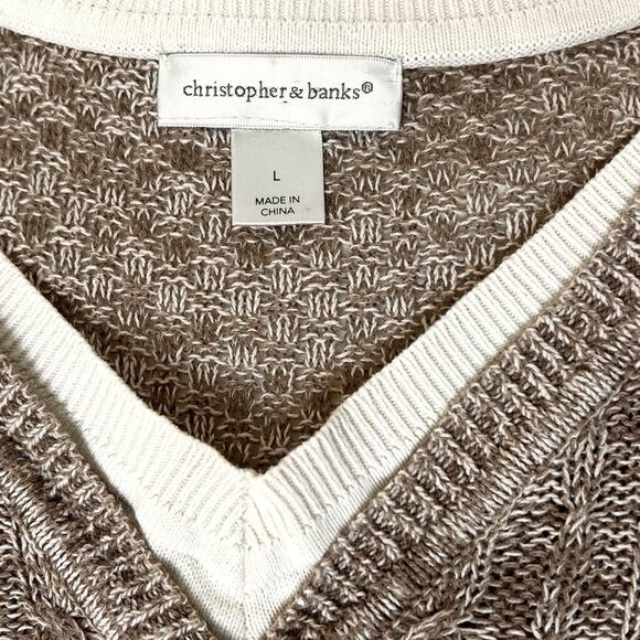 Christopher And Banks Pullover Sweater Womens Large Ramie Blend Textured Knit - Picture 5 of 7